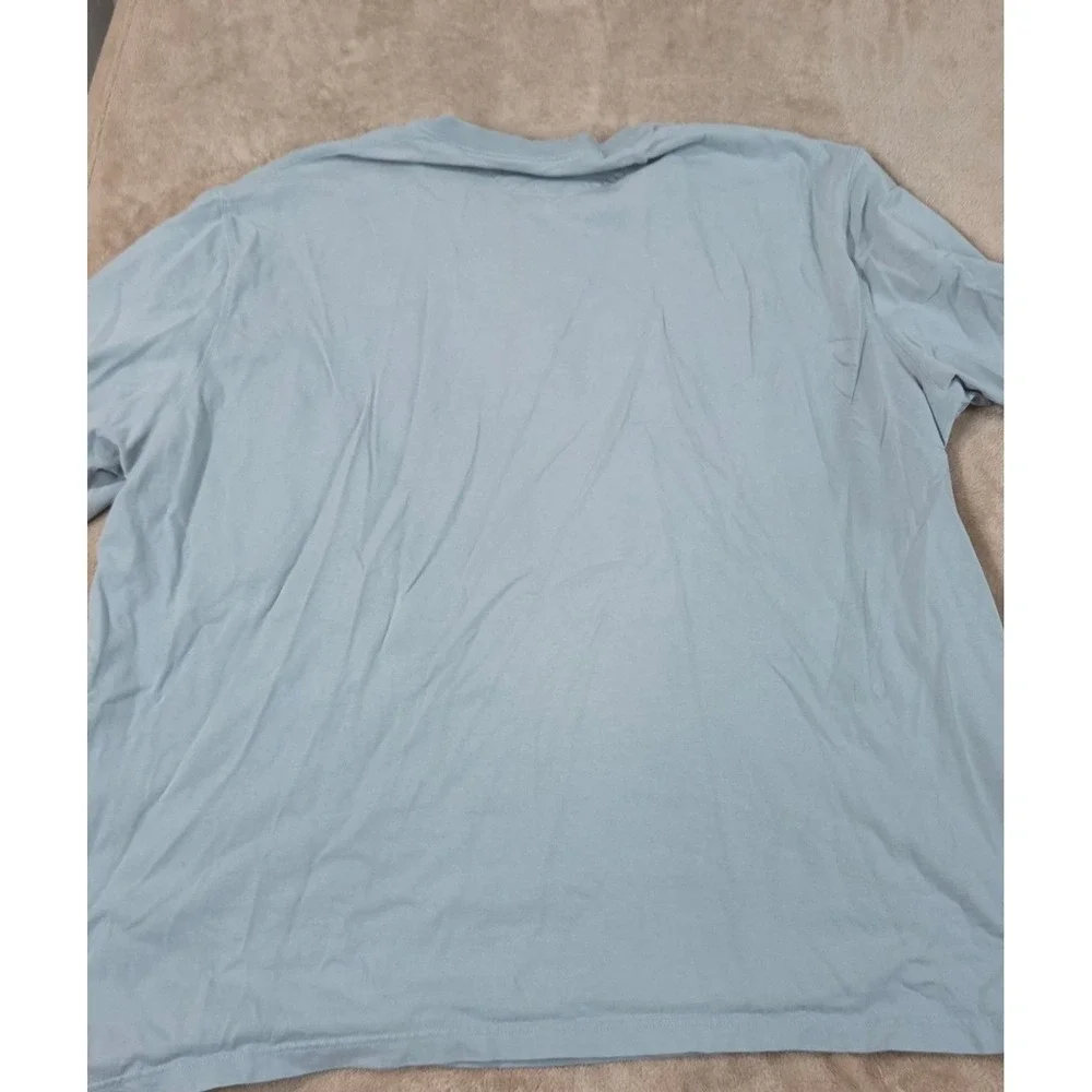 Duluth Trading Co. Longtail T Relaxed Fit Shirts Men's 4XL Light Blue Pocket S/S